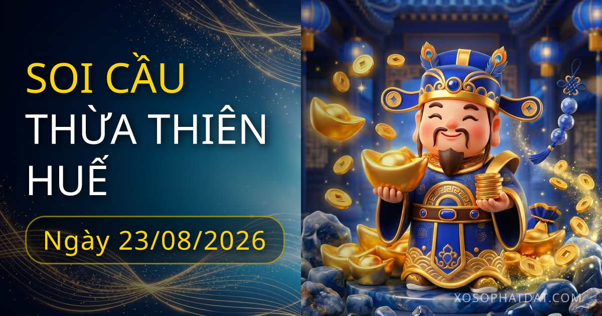 Dự đoán xổ số Thừa Thiên Huế ngày 23/08/2026 – Bạch thủ 55 – Lô gan 13 (30 ngày)